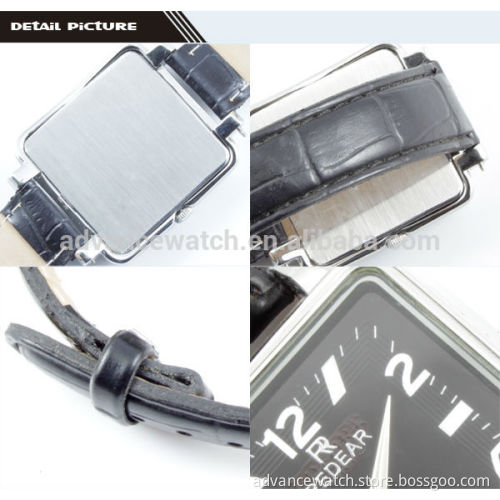 Unique Leather Band Square Dial Quartz Wrist Watch